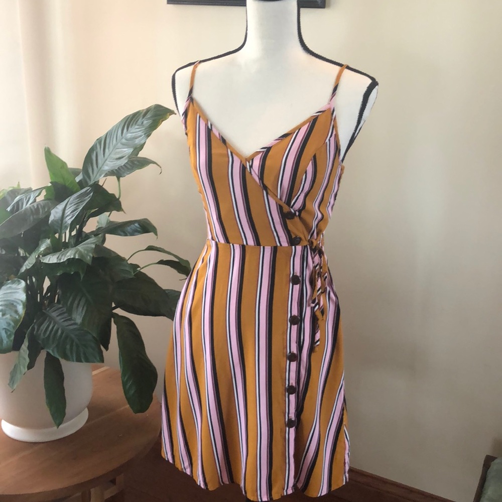 Xhilaration striped strappy V-neck dress